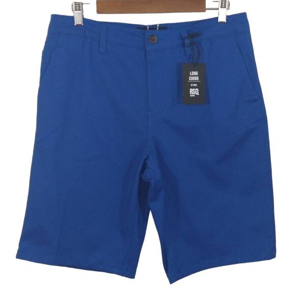 W RSQ Jeans Men's Royal Blue Long Chino at Knee Casual Shorts NWT Waist 29 x 10 - Picture 1 of 8